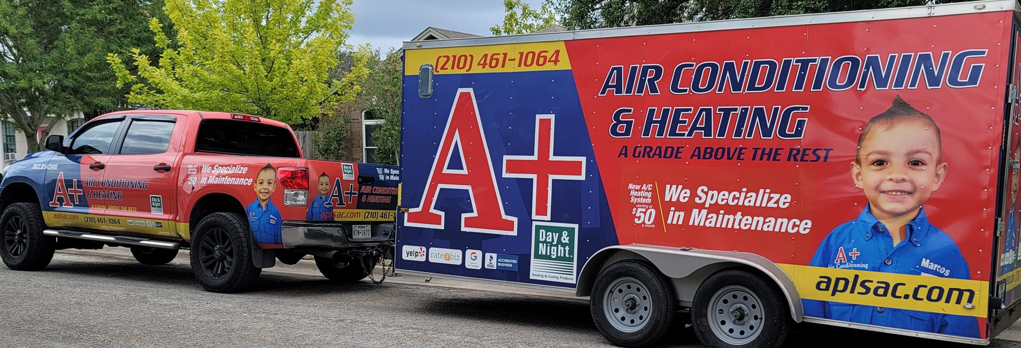 A+ Air Conditioning Truck and Trailer